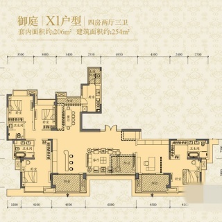 一期18号楼标准层X1户型