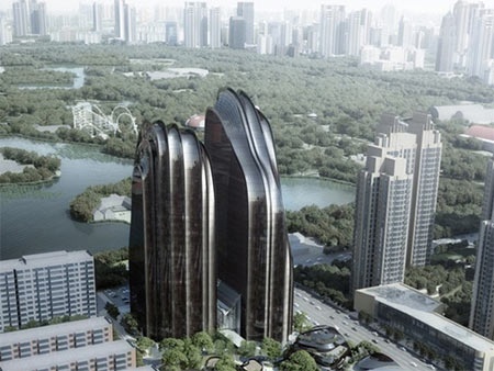 北京一大厦被指建歪了 施工方称:设计如此 --凤