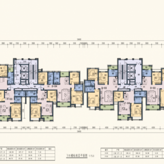 3号楼住宅标准层平面图（含2室3室）