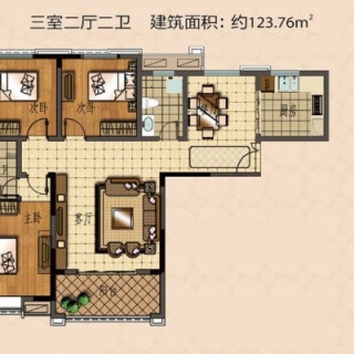 高层3室2厅2卫J1户型