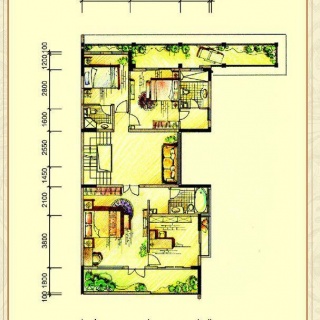 二期双拼别墅S1户型二层平面图
