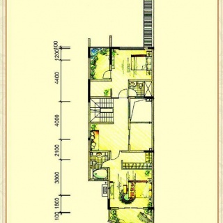二期联排别墅S3户型二层平面图