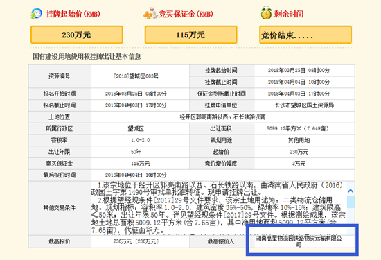 速战速决！长沙望城区两宗仓储用地双双底价成交
