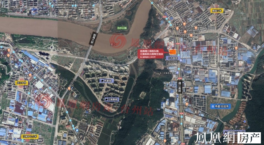 江南医院(仁和医院)北侧,属于临海伏龙区块,地块东南面靠近伟星钰珑湾