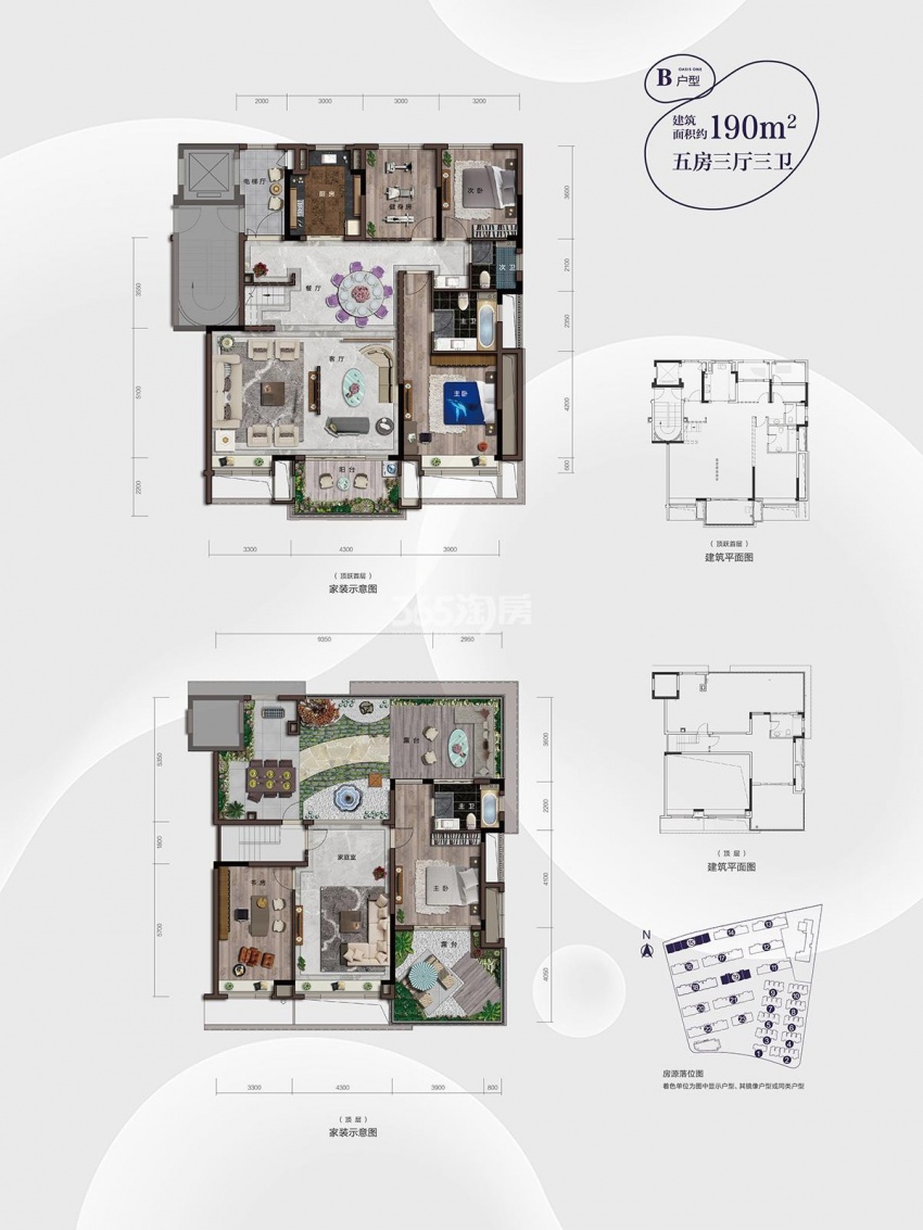 190㎡顶楼跃层b户型图 下一页 香港兴业耦园 选房建议