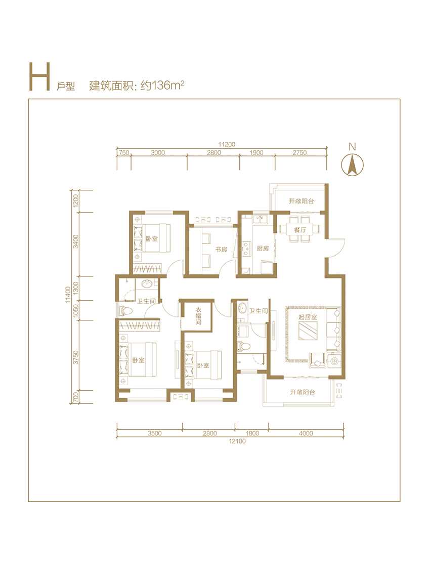         东方蓝海中心  h户型  4