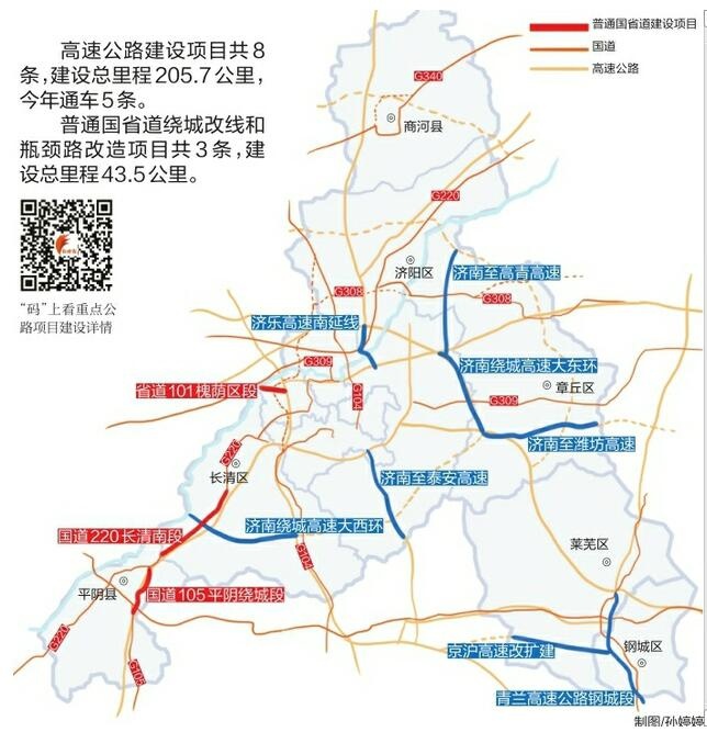 此前已开工的郑济高铁山东段,黄台联络线,济南机场北指廊改扩建,小