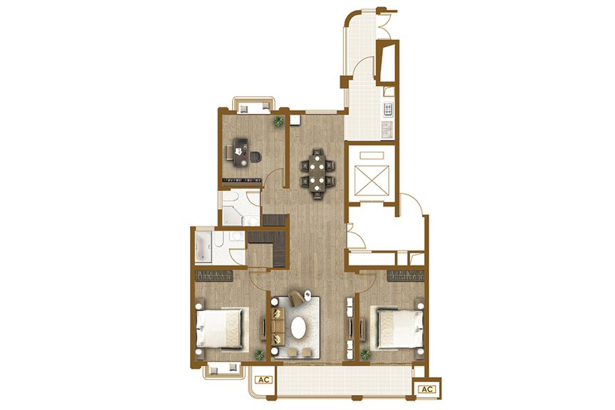 京华青庭,京华青庭3室2厅153.27㎡户型图,朝向-扬州凤凰网房产
