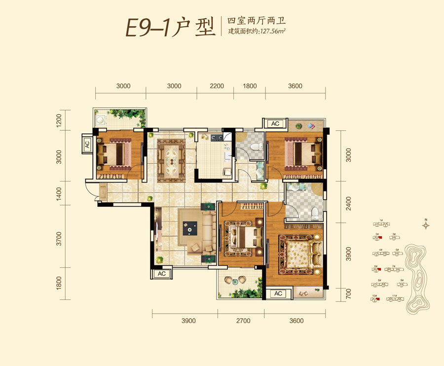 福天藏郡 户型图图片