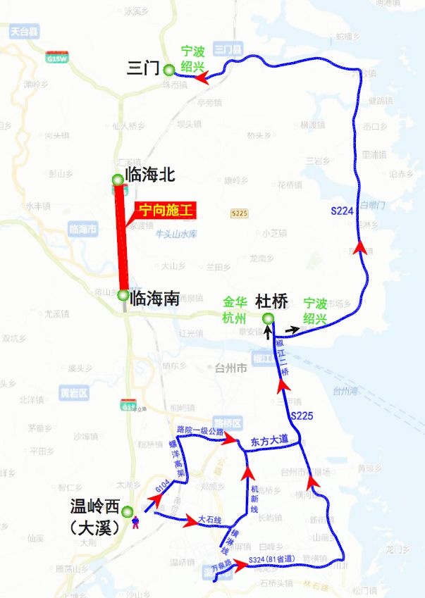 溫州,玉環繞行線路圖