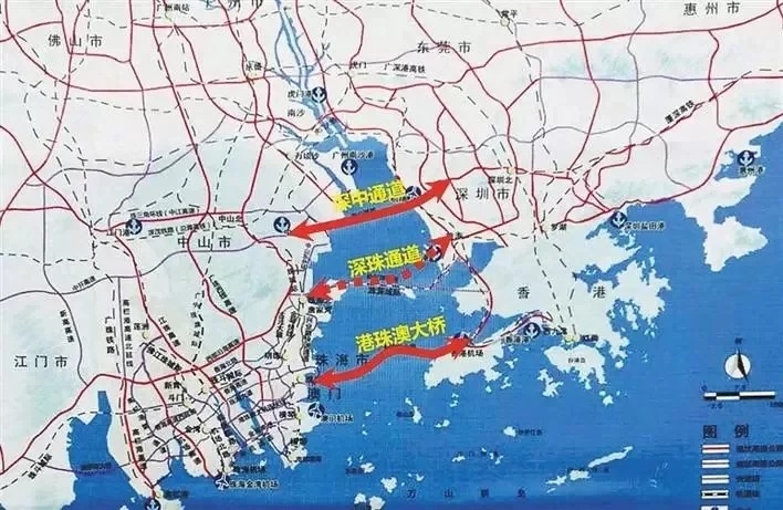 粤港澳大桥线路图图片