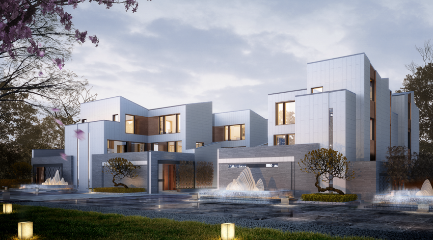 (联投·银河公园别墅效果图)(联投·银河公园商业效果图)联投·银河