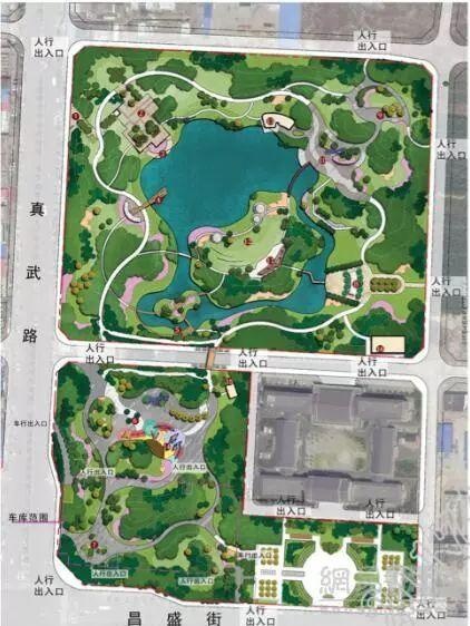 和谐公园总平面图和谐公园总体分为活力都市,错落山谷,滨水湿地,自然