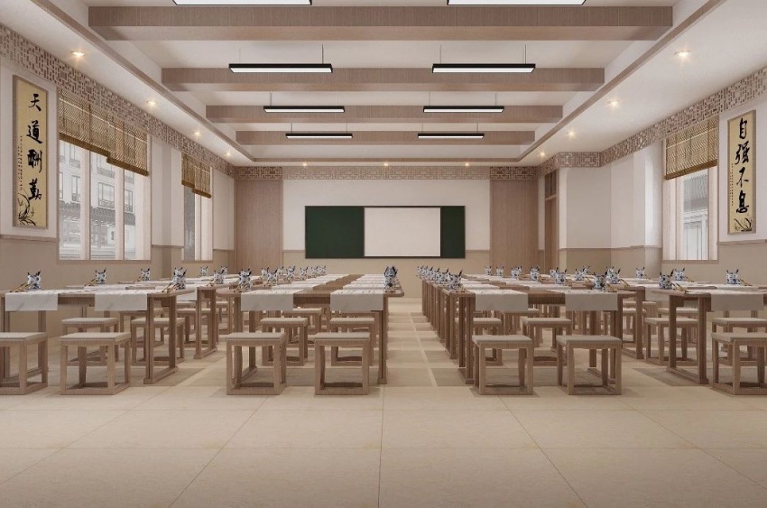 书法教室语言教室新校园内除了常规的教学楼,行政楼,宿舍楼,食堂之外